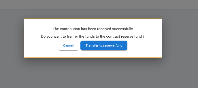 Check Reserve fund contribution payment