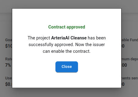 Company project modal approved