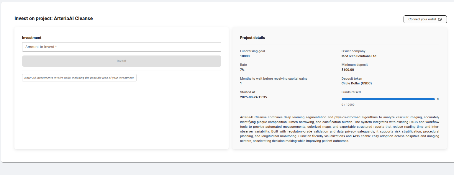 Project investment page
