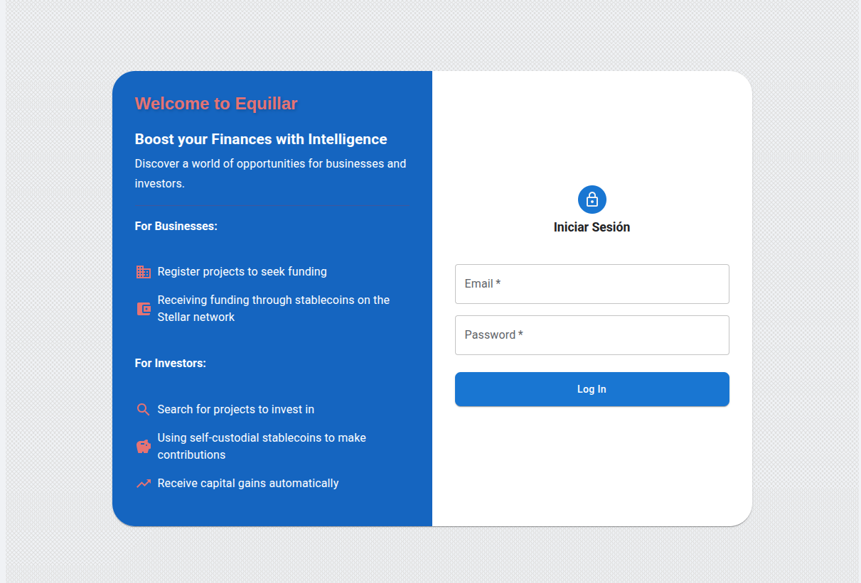Login page